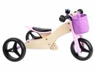 - Wooden Tricycle and Balance Bike 2in1 Pink