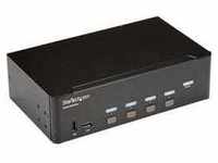 4 Port HDMI KVM Switch - 4K 30Hz - Dual Display - KVM / audio / USB switch - 4...