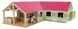 Kids Globe - Horse Corner Stable with 3 Boxes and Storage Pink 1:24