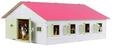 Kids Globe 610189, Kids Globe - Horse Stable Pink with 7 Boxes 1:24