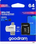 GOODRAM M1A4-0640R12, GOODRAM microSD/SD + Card Reader M1A4 - 100MB/s - 64GB