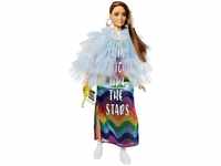 Barbie GYJ78, Barbie Blue Coat & Rainbow Dress