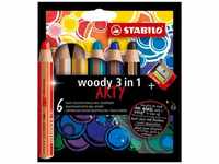 STABILO 208550, STABILO woody Arty 3 in 1 cardboard wallet of 6 pens incl. a