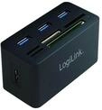 LogiLink CR0042, LogiLink USB 3.0 hub with all-in-one card reader black USB-Hubs - 3