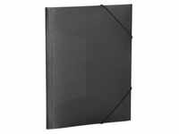Elasticated folder A4 PP translucent black