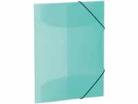 Elasticated folder A4 PP translucent turquoise