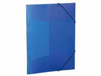 Elasticated folder A4 PP translucent dark blue
