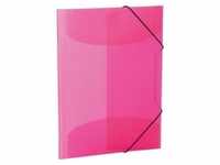 Elasticated folder A4 PP translucent pink