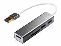 USB 3.0 3-port hub with card reader USB-Hubs - 3 - Grau