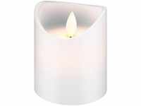 Pro LED white real wax candle 7.5 x 10 cm
