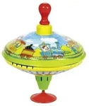 - Humming top with wooden handle train