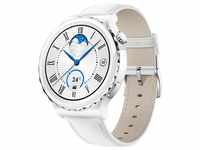 Watch GT 3 Pro 43mm Classic - Ceramic Case with White Leather Strap