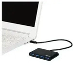 PORT Connect USB HUB 4 PORTS TYPE C USB-Hubs - 4 - Schwarz