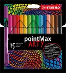 STABILO 488/15-1-20, STABILO pointMax - Hardtip Fineliner - ARTY - Set 15 Pieces