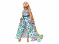 Barbie HHN14, Barbie Extra Fancy Doll In Floral 2-Piece Gown