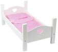 Small Foot - Wooden Doll Bed White with Bedding 4dlg