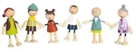 - Wooden Dollhouse Family Bendable 6pcs