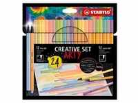 Pen 68/88 Arty cardboard box of 24 pens in 12 colors