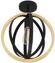BASILDON ceiling lamp black/wood