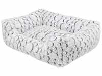 Mila bed square plush 80 × 60 cm white-grey
