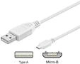 Pro USB-A USB Micro-B - 1.8m - Wei&szlig;