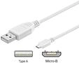 Pro USB-A USB Micro-B - 3m - Wei&szlig;