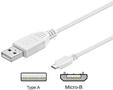 USB-A USB Micro-B - 5m - Wei&szlig;