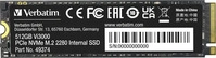 Verbatim 49374, Verbatim Vi3000 SSD - 512GB - PCIe 3.0 - M.2 2280
