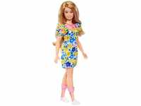 Barbie HJT05, Barbie Fashionista Doll Yellow Blue Floral (DS)