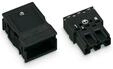 Plug with strain relief housing 3-pole black