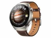 Watch 4 Pro 48mm Classic - Titanium Case with Dark Brown Leather Strap