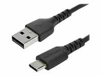 2 m / 6.6 ft. USB 2.0 to USB C Cable - Black - Aramid Fiber - USB-C cable - 2 m