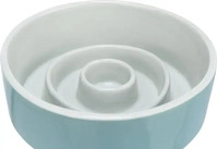 Trixie TX24520, Trixie Slow Feeding Ceramic Bowl 0.45 l/&oslash; 14 cm grey/blue