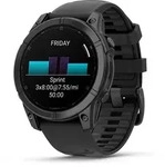 Garmin fenix E - 47 mm AMOLED Schwarz/Schiefergrau mit QuickFit-Silikon-Armband ...