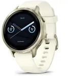 Garmin Venu 4 - 41 mm Beige/Lunargold mit Schnellwechsel-Silikon-Armband 18 mm B...