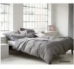 Elegante Bettw&auml;sche Breezee - 155x220 cm + 80x80 cm dunkelgrau