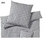 Elegante Bettw&auml;sche Quadro - 135x200 cm + 80x80 cmsilber