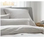Elegante Bettw&auml;sche Hamburger Streifen - 135x200 cm + 80x80 cm sand