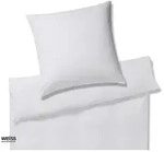 Elegante Bettw&auml;sche Solid Stripe - 135x200 cm + 40x80 cm weiss