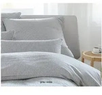 Elegante Bettw&auml;sche Hamburger Streifen - 135x200 cm + 80x80 cm grau-weiss