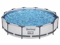 Steel Pro MAXTM Frame Pool Set mit Filterpumpe Ø 366 x 76 cm, lichtgrau, rund