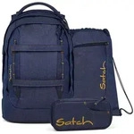 Satch Pack Next Denim - Schulrucksack Set 3-tlg., Denim Blue