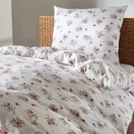 Traumschlaf Frottee Bettw&auml;sche Claire rot 155x220 cm + 80x80 cm - rot;wei&szlig;