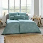 Estella Mako Interlock Jersey Bettw&auml;sche Pippa mint 135x200 cm + 80x80 cm - gr&uuml;n
