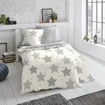 Traumschlaf Biber Wendebettw&auml;sche Sterne beige 155x220 cm + 80x80 cm -...