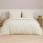 Traumschlaf Musselin Bettw&auml;sche Uni 200x220 cm + 2x 80x80 cm | creme - beige