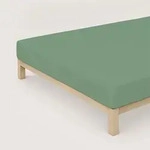 Schlafgut Spannbetttuch Pure aus Bio Baumwolle 180x200 - 200x220 cm | green-mid -