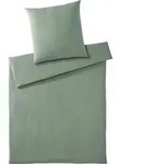 elegante Musselin Bettw&auml;sche Smooth 135x200 cm + 80x80 cm | pistazie - gr&uuml;n