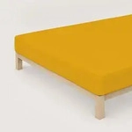 Schlafgut Spannbetttuch Pure aus Bio Baumwolle 90x190 - 100x220 cm | yellow-deep -