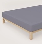 Schlafgut Spannbetttuch Pure aus Bio Baumwolle 180x200 - 200x220 cm | gray-mid - grau
